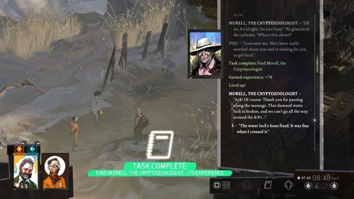 Morell nie powróci do Leny dopóki nie zajmie się zbadaniem pułapek - musicie zaliczyć dla niego osobne zadanie Sprawdź pułapki - Disco Elysium: Znajdź kryptozoologa Morella - solucja - Disco Elysium - poradnik do gry