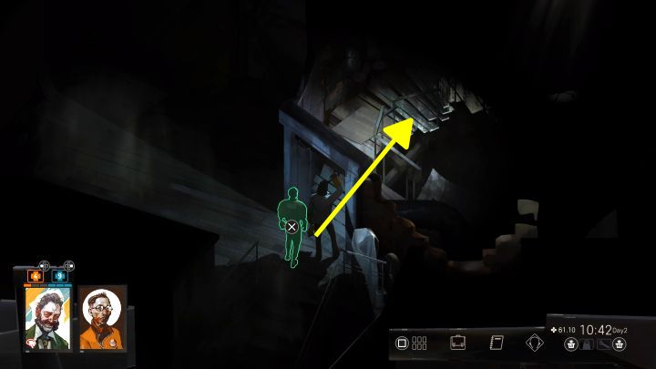Powróćcie do poprzedniego obszaru w budynku, a konkretnie do miejsca, w którym wcześniej znajdowała się żółta roleta blokująca drogę - Disco Elysium: Zbadaj Zgubioną Strefę Handlową - solucja - Disco Elysium - poradnik do gry