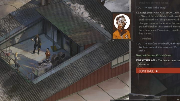 Zadanie otrzymacie od Klaasje, gdy wypytacie ją o dokumenty - Disco Elysium: Przyjrzyj się boi Klaasje - solucja, opis przejścia - Disco Elysium - poradnik do gry