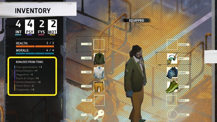 Modyfikatory (Modifiers) w grze Disco Elysium to pozytywne premie lub negatywne statusy, które są doliczane do wykonywanego testu umiejętności - Disco Elysium: Testy umiejętności/Skill checks - Disco Elysium - poradnik do gry