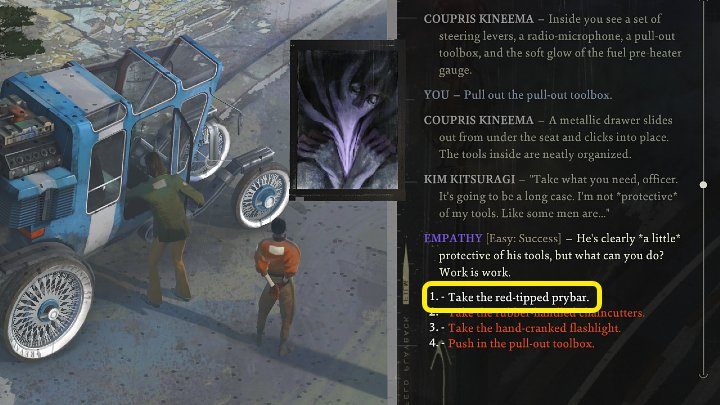 Zajrzyj do środka, a następnie otwórz skrzynkę z narzędziami (Toolbox) - tam znajdziesz łom - Disco Elysium: Jak zdobyć Łom (Prybar)? - Disco Elysium - poradnik do gry
