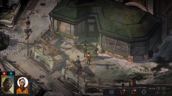 Udaj się do księgarni widocznej na powyższym obrazku (budynek stoi zaraz obok hotelu Whirling-In-Rags) i wejdź do środka - Disco Elysium: Jak zdobyć mapę? - Disco Elysium - poradnik do gry