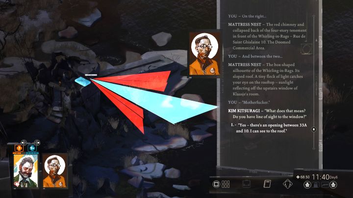 Bohaterowie przeanalizują to miejsce i dojdą do wniosku, że to miejsce oddania strzału z karabinu - Disco Elysium: Określ miejsce, z którego padł strzał - solucja - Disco Elysium - poradnik do gry
