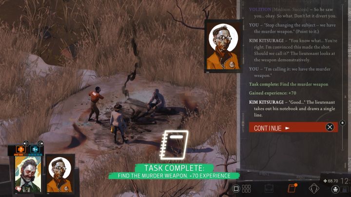 W dalszej części rozmowy możecie spytać się Dezertera, czy użył tej broni na wisielcu obok Whirling-in-Rags - Disco Elysium: Znajdź narzędzie zbrodni - solucja - Disco Elysium - poradnik do gry