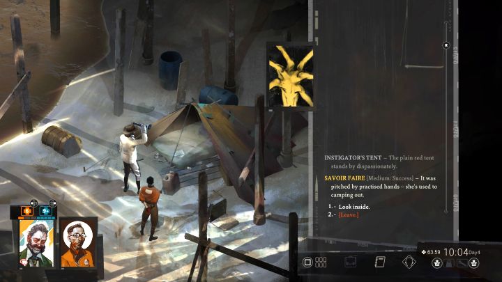 Niezależnie od wyniku konfrontacji możecie przeszukać po wszystkim kryjówkę Ruby, w której znajduje się jej namiot - Disco Elysium: Poszukaj Ruby na wybrzeżu - solucja - Disco Elysium - poradnik do gry
