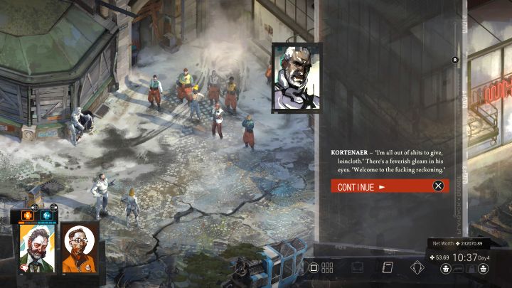 Po zbliżeniu się do Whirling-in-Rags załączy się automatycznie nowa scena - Disco Elysium: Wróć do Whirling-in-Rags - solucja - Disco Elysium - poradnik do gry