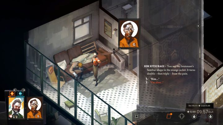 Przytomność odzyskacie 2 dni później w pokoju hotelowym Harryego - Disco Elysium: Wróć do Whirling-in-Rags - solucja - Disco Elysium - poradnik do gry