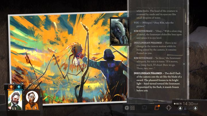 Zaliczenie testu pozwoli Wam kontynuować oglądanie insekta, a jego zawalenie sprawi, że straszyk ucieknie - Disco Elysium: Przyjrzyj się straszykowi - solucja - Disco Elysium - poradnik do gry