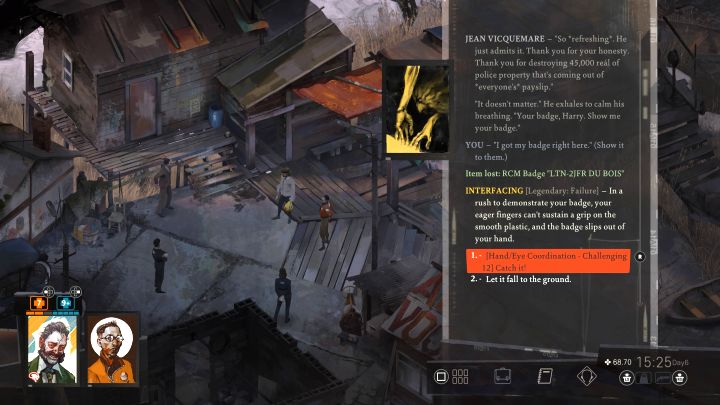 Podczas rozmowy mogą pojawiać się pojedyncze testy umiejętności - Disco Elysium: Powrót - solucja - Disco Elysium - poradnik do gry