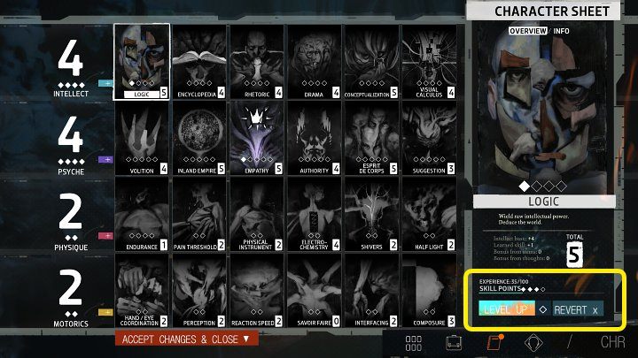 Zwiększanie poziomu umiejętności postaci to główny sposób wydawania zdobytych punktów umiejętności (Skill Points) - Disco Elysium: Rozwój postaci - Disco Elysium - poradnik do gry