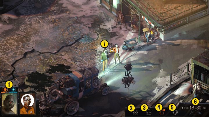 W trakcie rozgrywki w Disco Elysium na ekranie można wyróżnić następujące elementy - Disco Elysium: Interfejs użytkownika - Disco Elysium - poradnik do gry