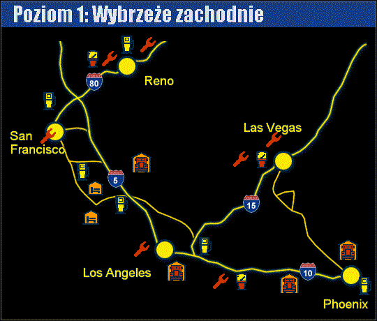 Miasto - Zachodnie wybrzeże | Mapy | Hard Truck 18 Wheels of Steel - Hard Truck 18 Wheels of Steel - poradnik do gry