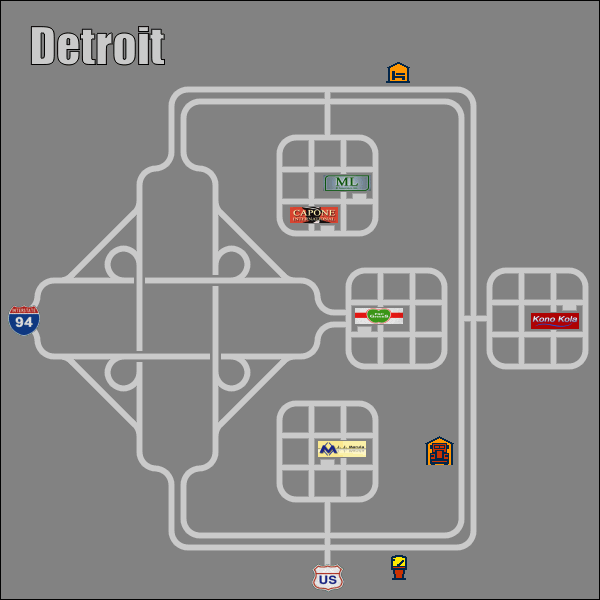 1 - Środkowy wschód - Detroit | Mapy | Hard Truck 18 Wheels of Steel - Hard Truck 18 Wheels of Steel - poradnik do gry
