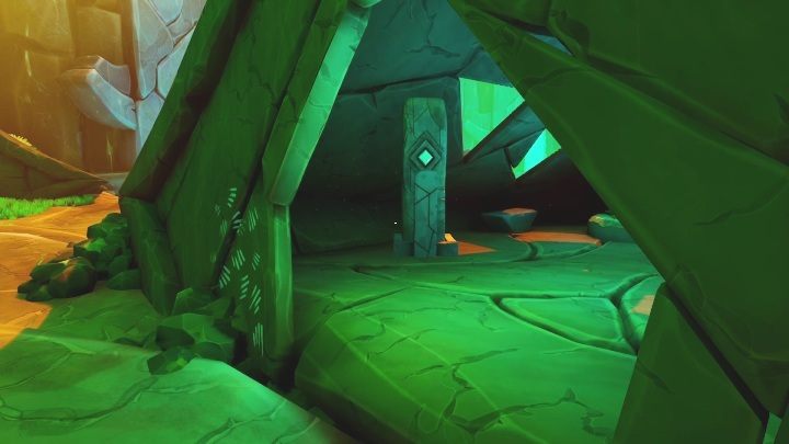 Ten monolit znajduje się w kamiennej chacie oznaczonej śladami pazurów - Call of the Sea: Obniżenie poziomu wody - zagadka, rozdział 5 - Call of the Sea - poradnik do gry