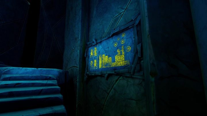 Ten mural znajdziecie zaraz za pierwszymi drzwiami - Call of the Sea: Rozdział 6, Fhalgofn - malowidła ścienne - Call of the Sea - poradnik do gry