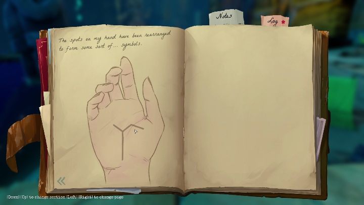 Ten symbol znajdziecie w prawej części plaży, zaraz po wejściu do tego rozdziału - Call of the Sea: Rozdział 6, Fhalgofn - notatki - Call of the Sea - poradnik do gry