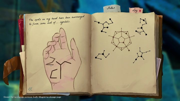 Ten symbol znajdziecie na końcu schodów, po otwarciu drugich drzwi - Call of the Sea: Rozdział 6, Fhalgofn - notatki - Call of the Sea - poradnik do gry