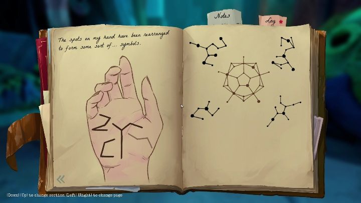 Ten symbol znajdziecie za zbiornikiem wodny, za trzecimi drzwiami - Call of the Sea: Rozdział 6, Fhalgofn - notatki - Call of the Sea - poradnik do gry