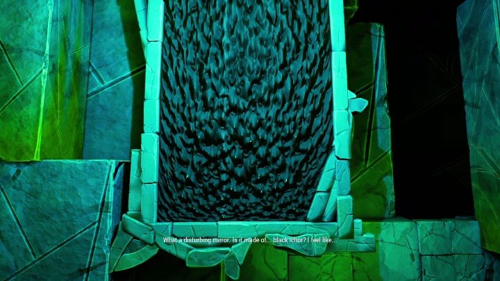 Wejście w interakcję z czarnym lustrem, w głębi sanktuarium, zapewni Wam ostatni wpis do dziennika - Call of the Sea: Rozdział 6, Fhalgofn - wpisy do dziennika - Call of the Sea - poradnik do gry