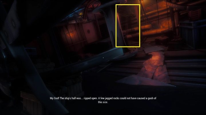 Waszym kolejnym zadaniem będzie wejście po drabinie na górną cześć statku - Call of the Sea: Lewitujące kamienie - zagadka, rozdział 3 - Call of the Sea - poradnik do gry