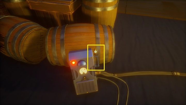Koło beczek znajdziecie jednak kolejną dźwignię - Call of the Sea: Rozdział 3, Zaginięcie Lady Shannon - solucja, opis przejścia - Call of the Sea - poradnik do gry