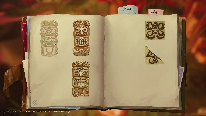 Koło trzeciej chatki znajdziecie kolejny tiki - Call of the Sea: Rozdział 2, Ekspedycja Everharta - notatki - Call of the Sea - poradnik do gry