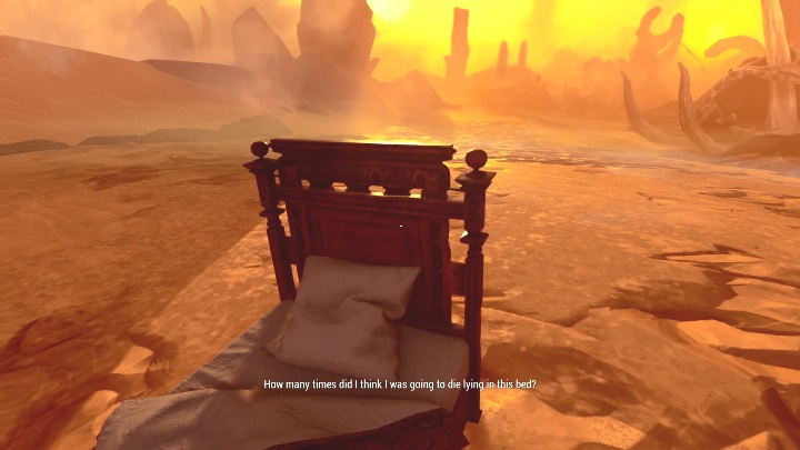 Na pustyni zobaczycie jedynie łóżko - Call of the Sea: Rozdział 4, Niezły występ - solucja, opis przejścia - Call of the Sea - poradnik do gry