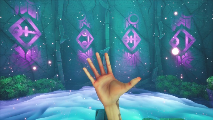 Aby zakończyć ten rozdział musicie po prostu rozwiązać zagadki i włożyć dłoń do monolitu - Call of the Sea: Rozdział 4, Niezły występ - solucja, opis przejścia - Call of the Sea - poradnik do gry