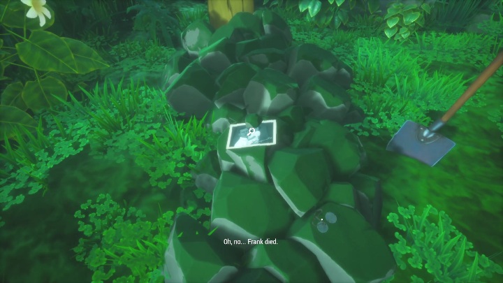 Aby Norah spisała to do dziennika musicie zbadać zdjęcie leżące na grobie - Call of the Sea: Rozdział 4, Niezły występ - wpisy do dziennika - Call of the Sea - poradnik do gry