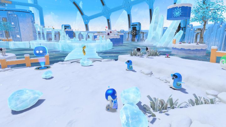 Podczas przechodzenia kolejnych poziomów w grze natrafisz na wiele botów - Astros Playroom: Porady na start - Astros Playroom - poradnik do gry