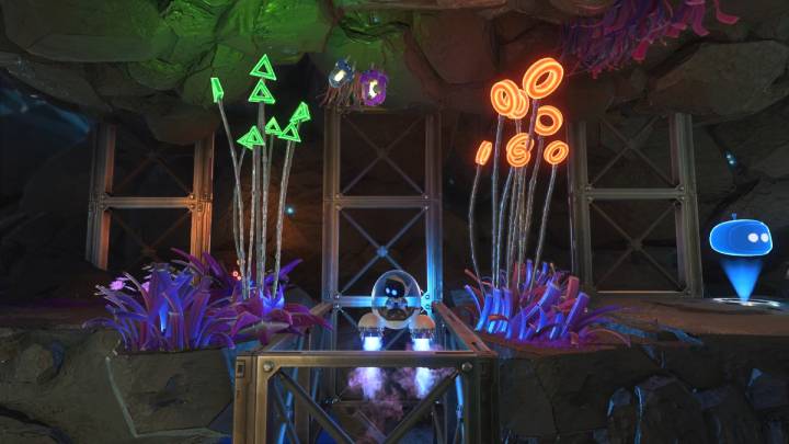 Przyciśnij mocno L2+R2 aby wzbić się w powietrze - Astros Playroom: Jaskinie buforowania - solucja, opis przejścia - Astros Playroom - poradnik do gry