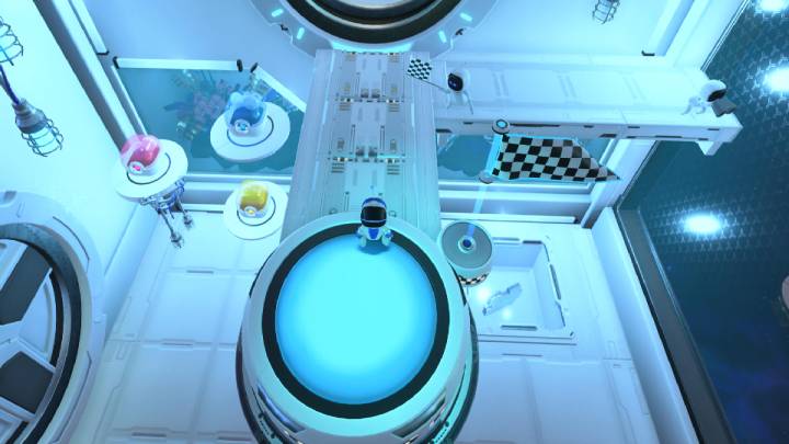 Gdy wylądujesz na platformie, Astro zdejmie kostium - Astros Playroom: Jaskinie buforowania - solucja, opis przejścia - Astros Playroom - poradnik do gry