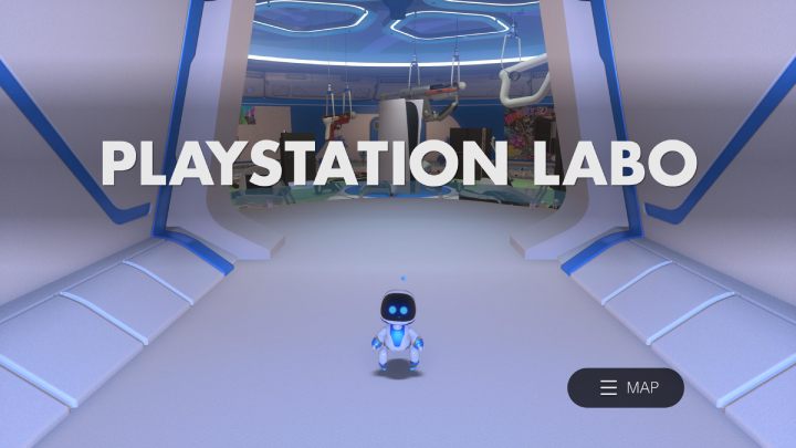 W laboratorium PlayStation możesz obejrzeć wszystkie przedmioty kolekcjonerskie zgromadzone podczas rozgrywki - Astros Playroom: Laboratorium PlayStation - solucja, opis przejścia - Astros Playroom - poradnik do gry