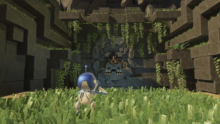 Przed ukończeniem poziomu Ruiny raytrace stoczysz walkę z Bossem - kamiennym smokiem - Astros Playroom: Ruiny raytrace - boss, jak pokonać? - Astros Playroom - poradnik do gry