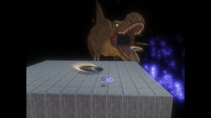 Następnie w twoją stronę polecą płyty - Astros Playroom: T. Rex - boss, jak pokonać? - Astros Playroom - poradnik do gry