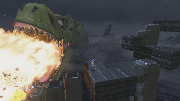 Na drugim etapie walki, T - Astros Playroom: T. Rex - boss, jak pokonać? - Astros Playroom - poradnik do gry