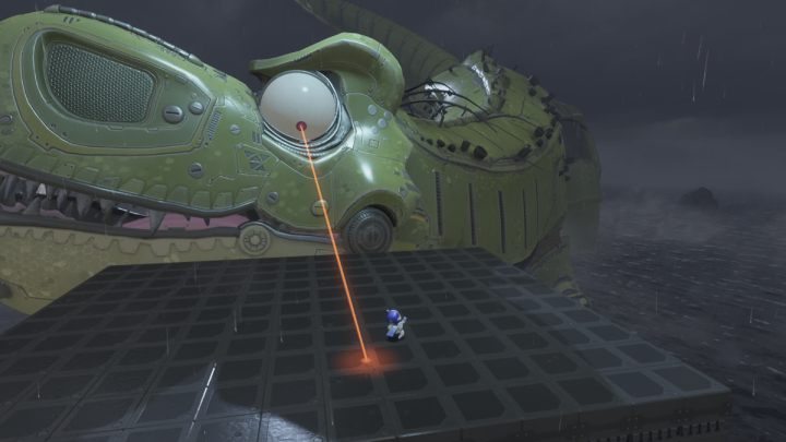 Najpierw Boss zacznie celować w ciebie laserem - Astros Playroom: T. Rex - boss, jak pokonać? - Astros Playroom - poradnik do gry