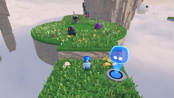 Zeskocz z powrotem w błoto i wróć do niebieskiej trampoliny - Astros Playroom: Wietrzna brama - solucja, opis przejścia - Astros Playroom - poradnik do gry