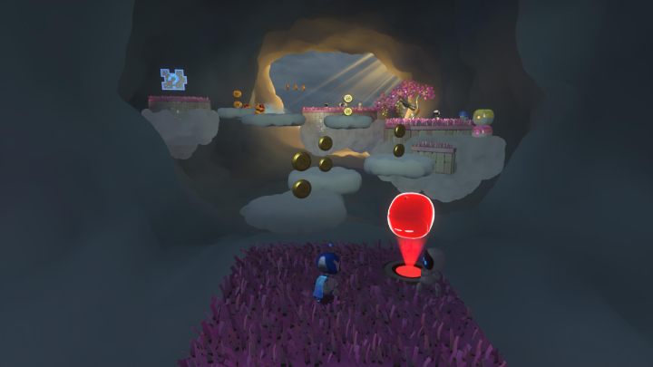 Podążaj po chmurach w stronę drzewa - Astros Playroom: Elektryczna chmura - solucja, opis przejścia - Astros Playroom - poradnik do gry