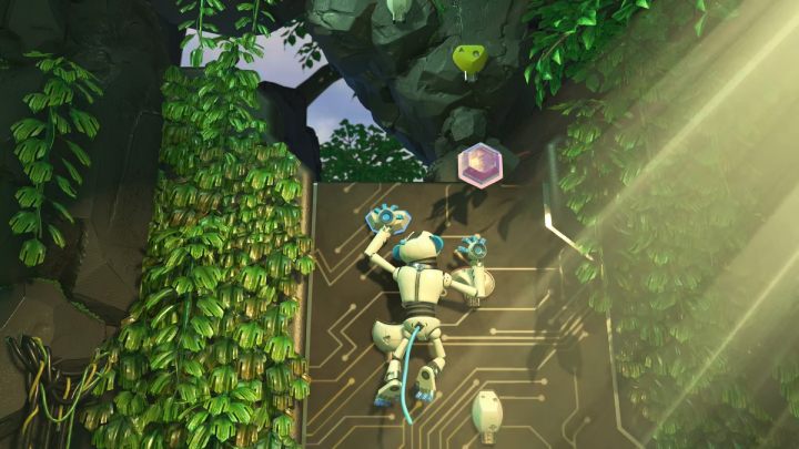 Wspinając się w górę uważaj na różowe elementy - Astros Playroom: Teraflopowe czubki - solucja, opis przejścia - Astros Playroom - poradnik do gry