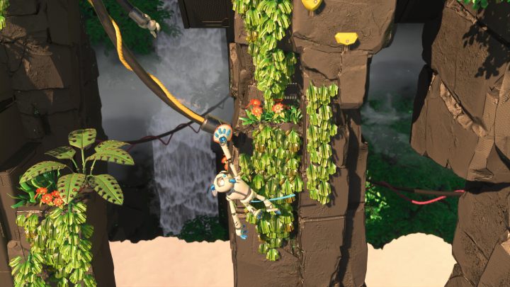 Następnie złap się uchwytów po prawej stronie - Astros Playroom: Góra płyta główna - solucja, opis przejścia - Astros Playroom - poradnik do gry