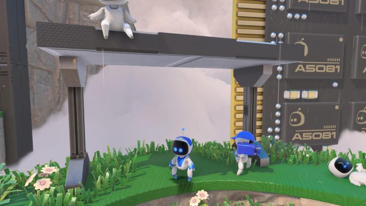 Gdy będziesz przechodzić etap gry, w którym Astro wyciągnie parasol, schowaj się pod zadaszeniem obok skały - Astros Playroom: Trofea - Astros Playroom - poradnik do gry