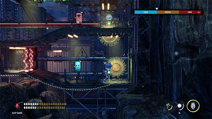 Teraz zbadamy dolną ścieżkę biegnącą w prawo - Oddworld Soulstorm: Zejście na Poziom 2, The Mines - solucja, opis przejścia - Oddworld Soulstorm - poradnik do gry