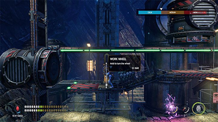 Zeskakujemy na dół i wyruszamy całą grupą w lewo - Oddworld Soulstorm: Znalezienie drogi na Poziom 3, The Mines - solucja - Oddworld Soulstorm - poradnik do gry