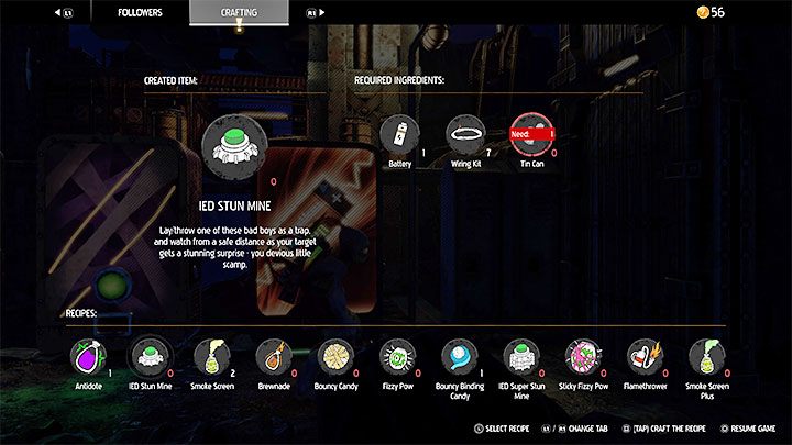 Wymagane składniki do craftingu: Battery (rzadki materiał - możemy go też odnajdywać w automatach), Wiring Kit, Tin Can - Oddworld Soulstorm: Gadżety - lista wszystkich - Oddworld Soulstorm - poradnik do gry
