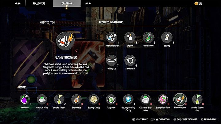 Wymagane składniki do craftingu: Fire Extinguisher, Lighter, Brew Bottle, Battery, Wiring Kit, Steel Hose - Oddworld Soulstorm: Gadżety - lista wszystkich - Oddworld Soulstorm - poradnik do gry