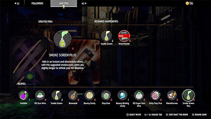 Wymagane składniki do craftingu: Smoke Screen, Bone Powder (rzadki materiał) - Oddworld Soulstorm: Gadżety - lista wszystkich - Oddworld Soulstorm - poradnik do gry