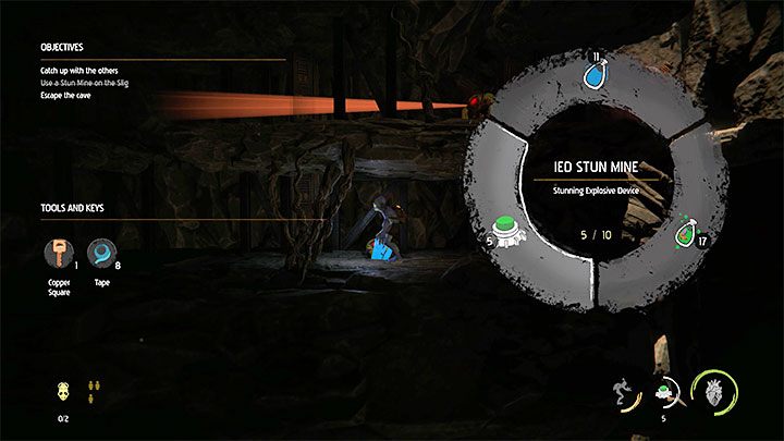 Miny ogłuszające (IED Stun Mines) - Możemy je rozstawiać w miejscach, po których podróżują Sligi - Oddworld Soulstorm: Granie bez zabijania - czy jest możliwe? - Oddworld Soulstorm - poradnik do gry