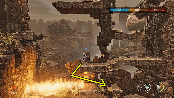 Pozostajemy na dolnym poziomie i idziemy w lewo - Oddworld Soulstorm: Ucieczka przed sterowcem Mollucka, The Blimp - solucja - Oddworld Soulstorm - poradnik do gry