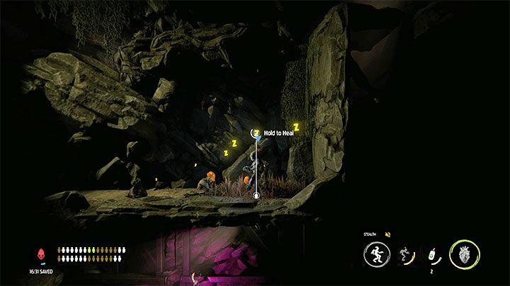 Musimy ostrożnie zeskoczyć na dół - Oddworld Soulstorm: Ponowne przekroczenie doliny, Sorrow Valley - solucja - Oddworld Soulstorm - poradnik do gry